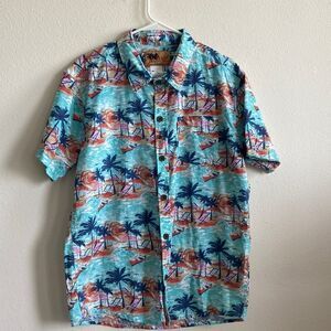 Burton down shirt Sz Large summer vacation Print impeccable